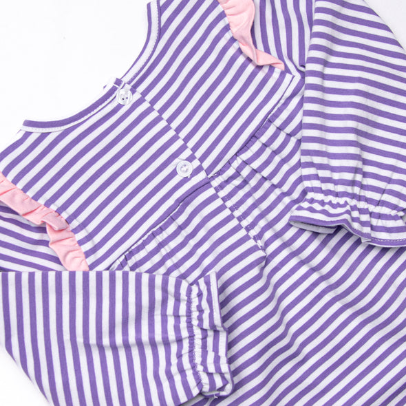 Bonnie Long Sleeve Bubble, Purple Stripe