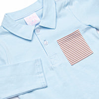 Levi Pant Set, Light Blue and Brown Stripe