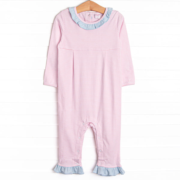Stella Pima Ruffle Romper, Pink