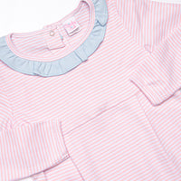 Stella Pima Ruffle Romper, Pink