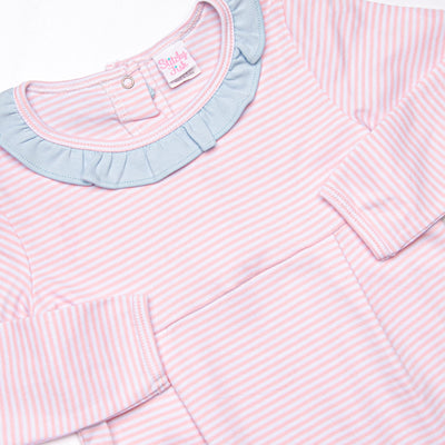 Stella Pima Ruffle Romper, Pink