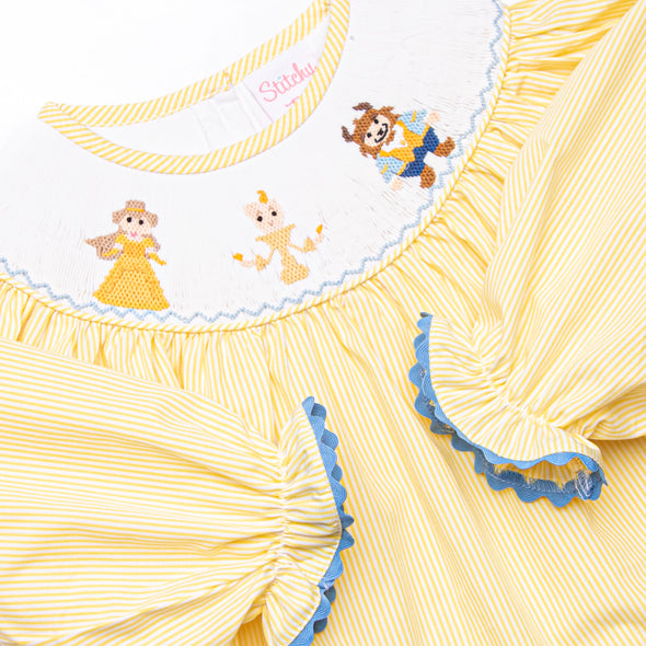 Blushing Beauty Smocked Diaper Set, Yellow