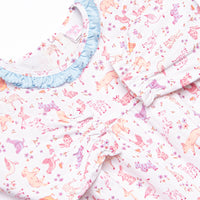 Fairytale Farm Ruffle Romper, Blue