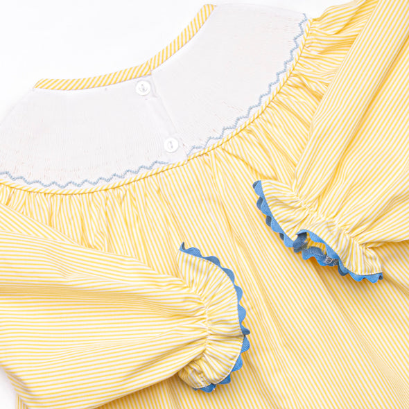 Blushing Beauty Smocked Diaper Set, Yellow