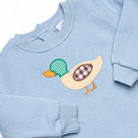 Migrating Mallard Applique Bubble, Light Blue