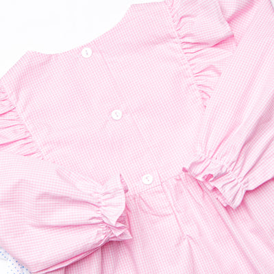 Little Mouse Trio Applique Legging Set, Pink Gingham