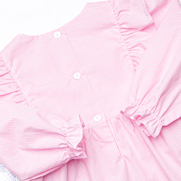 Little Mouse Trio Applique Legging Set, Pink Gingham