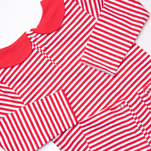Elliot Romper, Red Stripe