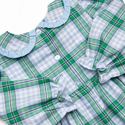 Waddles and Wags Smocked Collar Dress, Blue