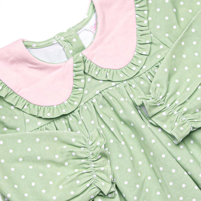 Sweet Pea Long Sleeve Bubble, Green