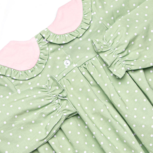 Sweet Pea Long Sleeve Bubble, Green
