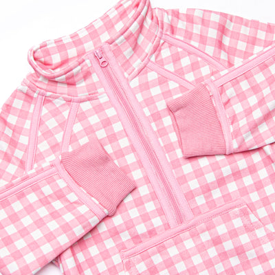 Charlee Check Sweatshirt Pullover, Pink