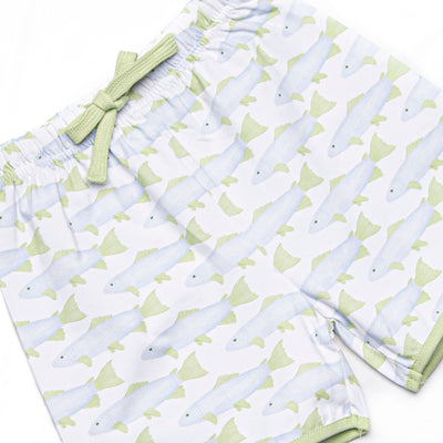 Clear Lake Catch Long Sleeve Short Set, Green
