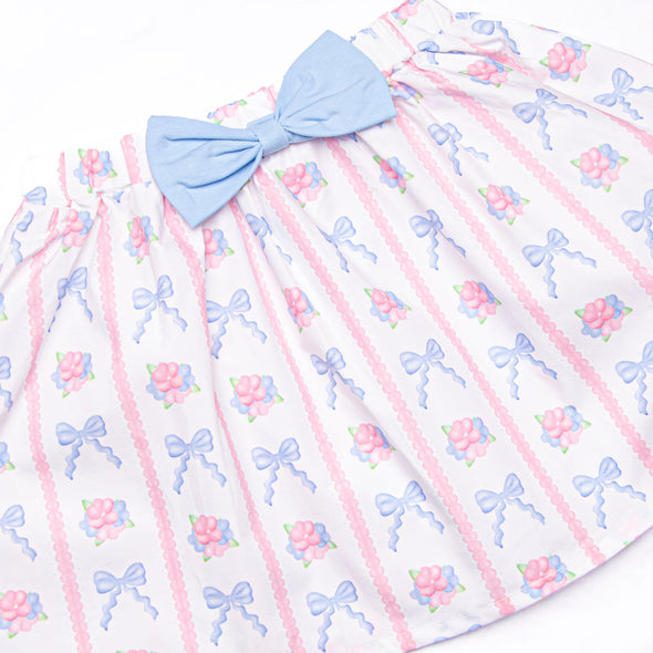 Rose of Bows Skirt Set, Blue