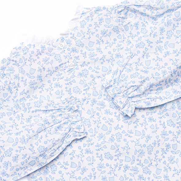 Blue Willow Scalloped Legging Set, Blue