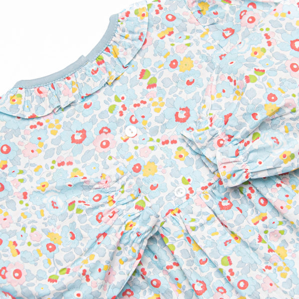 Pumpkin and Poults Smocked Bloomer Set, Blue