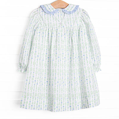 Streamside Sprouts Dress, Green