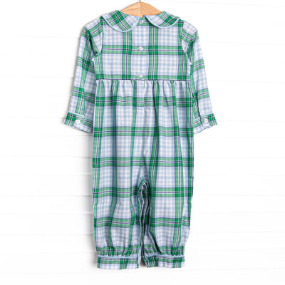 Waddles and Wags Smocked Romper, Blue