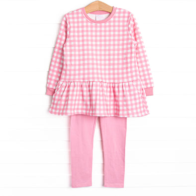 Charlee Check Drop Waist Sweatshirt, Pink