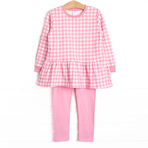 Charlee Check Drop Waist Sweatshirt, Pink