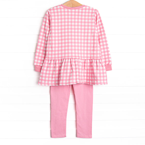 Charlee Check Drop Waist Sweatshirt, Pink