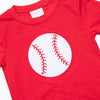 Extra Innings Applique Short Set, Red