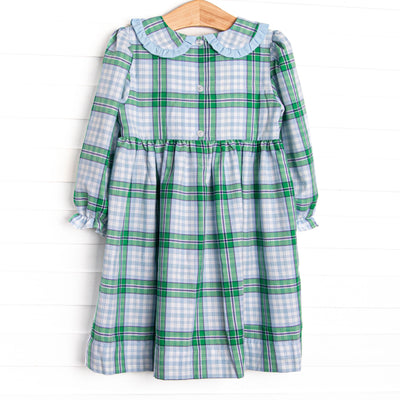 Waddles and Wags Smocked Collar Dress, Blue
