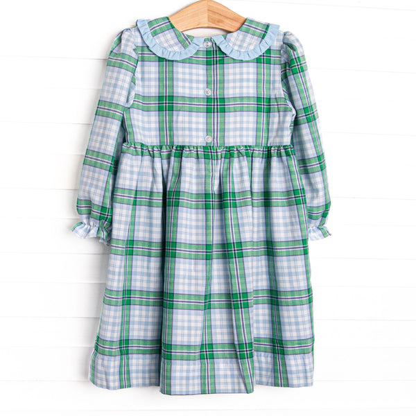 Waddles and Wags Smocked Collar Dress, Blue