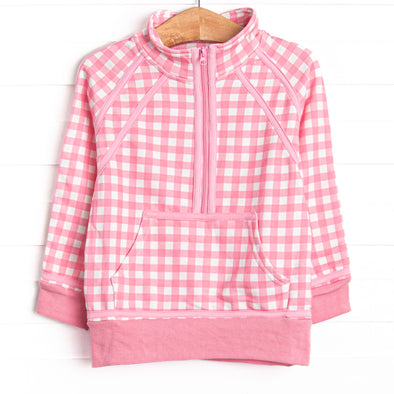 Charlee Check Sweatshirt Pullover, Pink