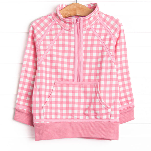 Charlee Check Sweatshirt Pullover, Pink