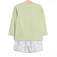 Clear Lake Catch Long Sleeve Short Set, Green