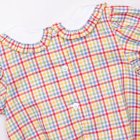 Perfect Grade Plaid Smocked Dress, Red