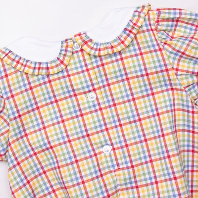 Perfect Grade Plaid Smocked Bubble, Red