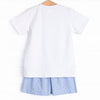 All-American Aviator Smocked Short Set, Blue
