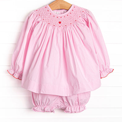 One and Only Smocked Bloomer Set, Pink Gingham
