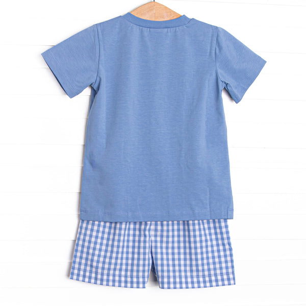 Main Street Mallard Applique Short Set, Blue