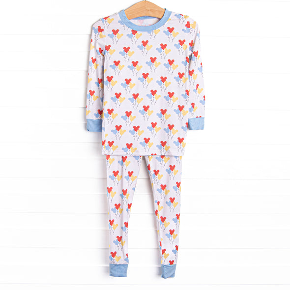 Mouse in the House Bamboo Pajama Set, Blue