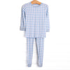 Chandler Check Bamboo Pajama Set, Blue