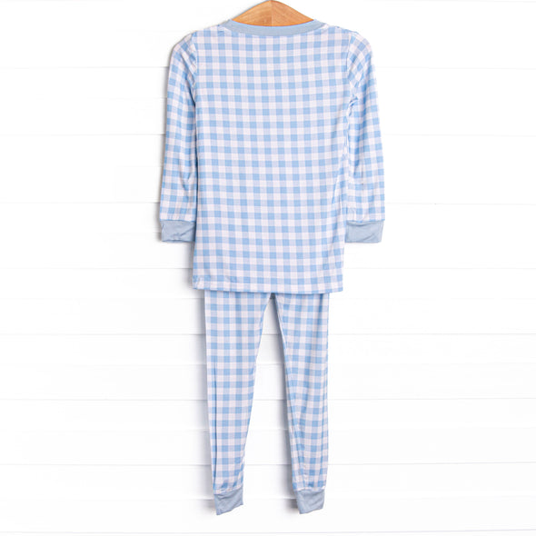 Chandler Check Bamboo Pajama Set, Blue