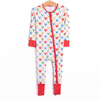 Magic Dreamland Bamboo Zippy Pajama, Red