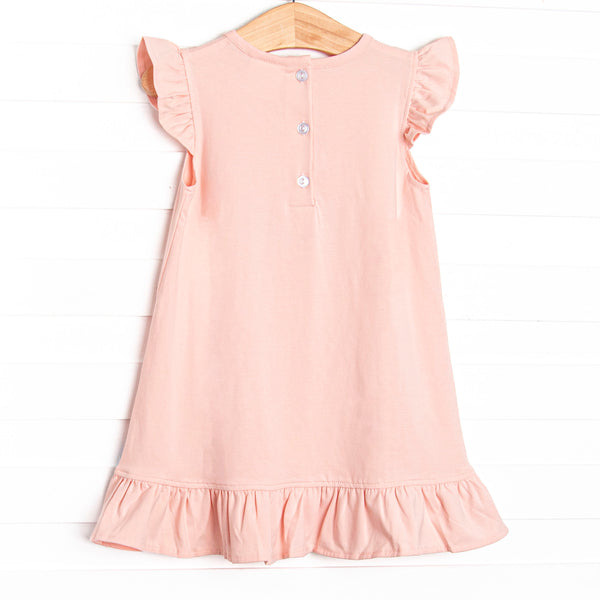 Once Upon a Pumpkin Applique Ruffle Dress, Pink