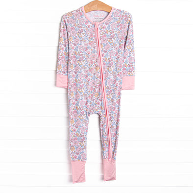 Sunset Florals Bamboo Zippy Pajama, Pink