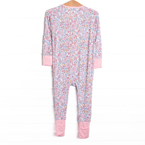Sunset Florals Bamboo Zippy Pajama, Pink