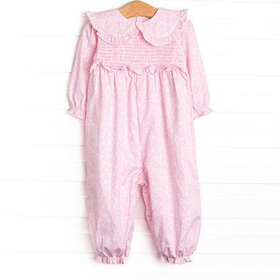 Blushing Bouquet Smocked Romper, Pink