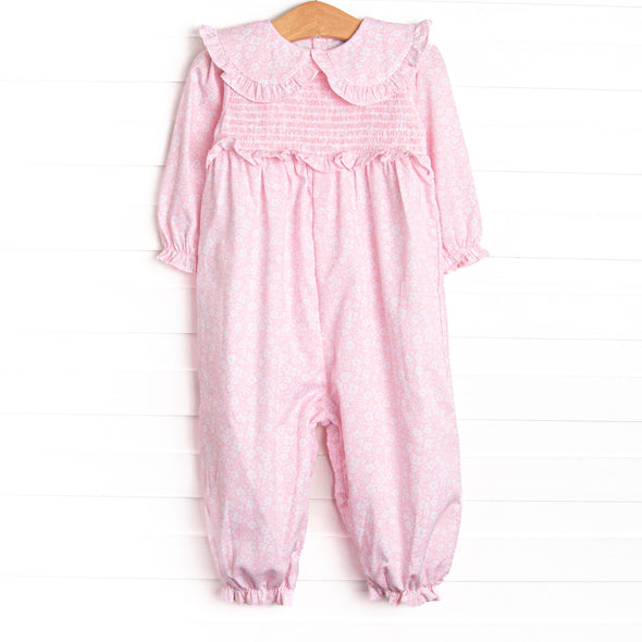 Blushing Bouquet Smocked Romper, Pink