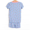Tulip Blooms Bamboo Pajama Short Set, Blue