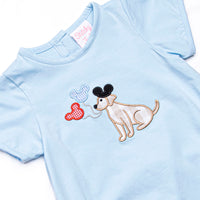 Happiest Pup on Earth Applique Bubble, Blue