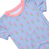 Tulip Blooms Bamboo Pajama Short Set, Blue