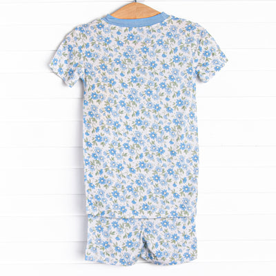 Blue Berry Blooms Bamboo Pajama Short Set, Blue
