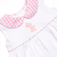 Magical Silhouette Embroidered Ruffle Short Set, Pink